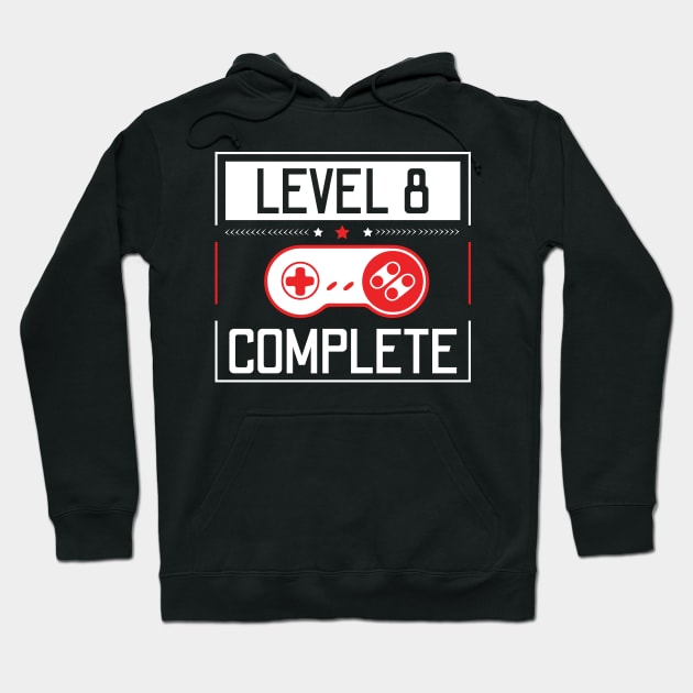 Level 8 Complete 8Th Birthday Year Old Gamer Gift Hoodie by moclan